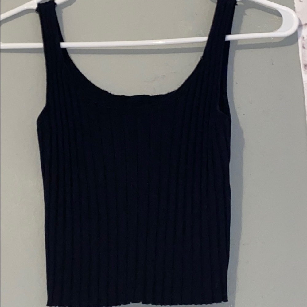 black ribbed tank top